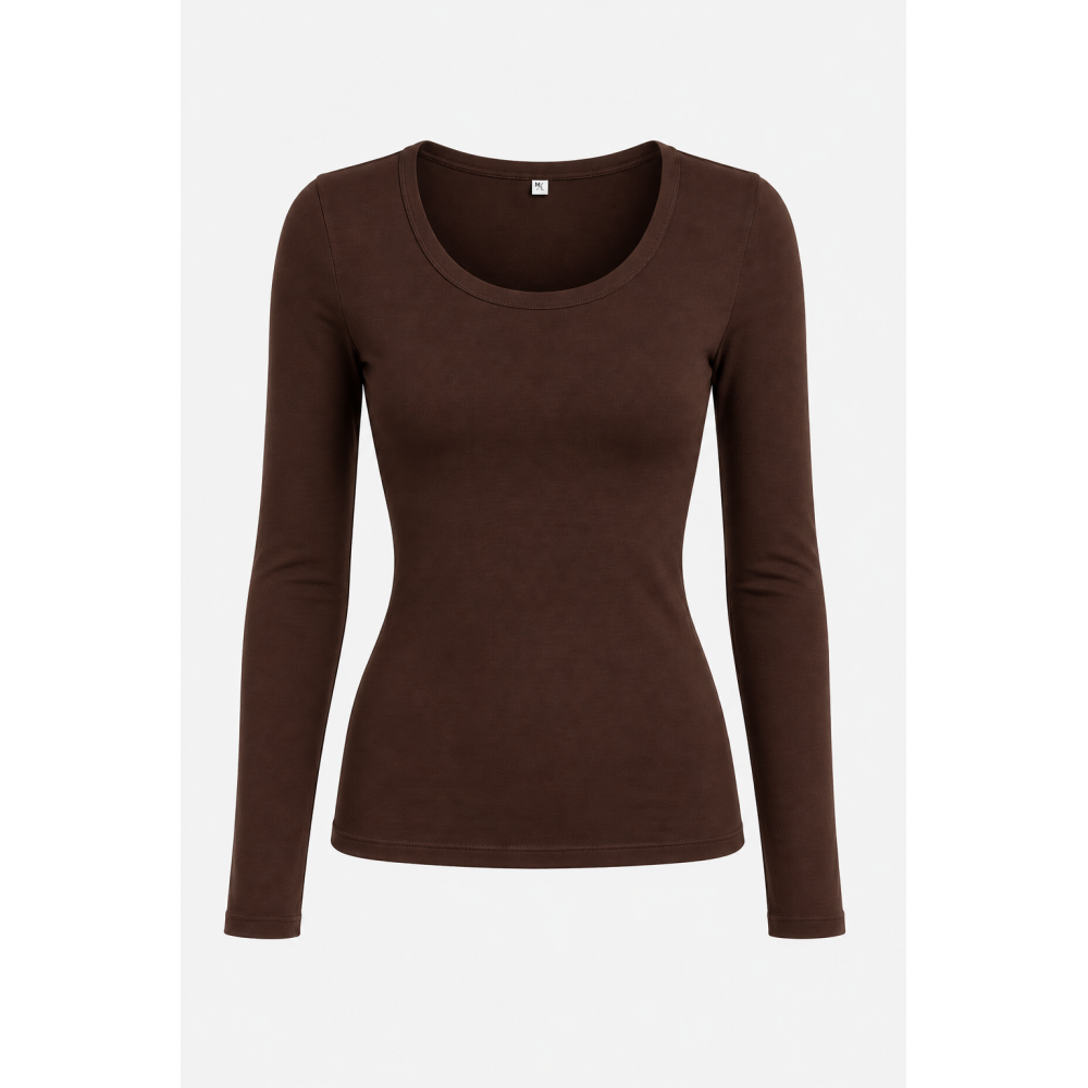 Polera basica cuello redondo